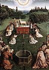Jan van Eyck The Ghent Altarpiece Adoration of the Lamb [detail centre] painting